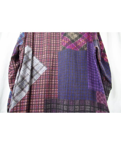 16aw yohji yamamoto pour homme パッチワークプリントデザイン ロングブラウス（HR-B41-161）