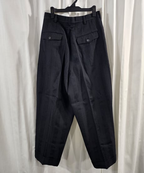93AW yohji yamamoto femme 黒 ストライプワイドパンツ （FP-P01-131)