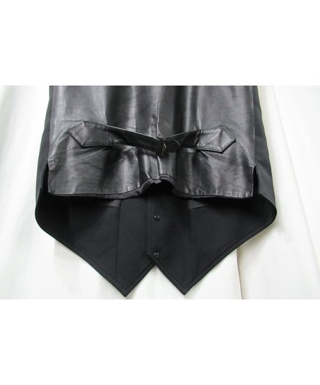 19ss yohji yamamoto pour homme バックレザー切り替えデザインベスト（HH-V11-806）