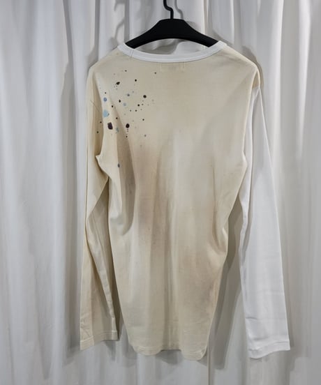 2008AW yohji yamamoto pour homme ヨウジロゴ入り袖切り替えカットソー　HM-T12-963