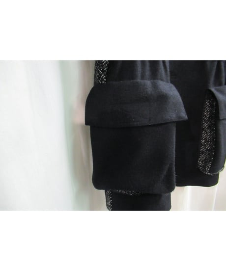 レア 04aw yohji yamamoto pour homme ギャングスター ツイード切替カバンロングジャケット HJ-J44-120