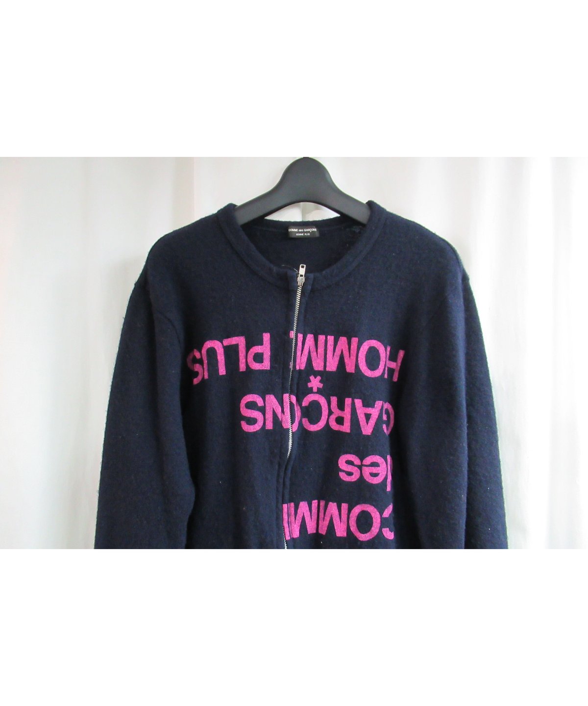 AD1999 COMME des GARCONS HOMME PLUS 紺 縮絨 逆プリントブ