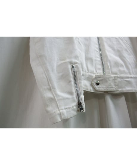 レア AD2002 初期 JUNYA WATANABE MAN×ルイスレザーLewis Leathers 白数字プリントライダースコットン素材ブルゾン（WI-J036）