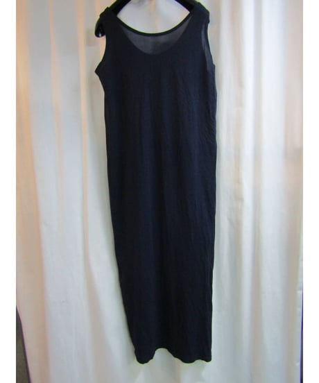 94ss yohji yamamoto femme vintage 紺 シンプルロングワンピース FT-D06-608