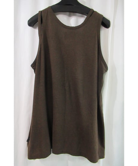 18aw B yohji yamamoto +noir ショルダーデザインノースリーブカットソー NV-T66-270
