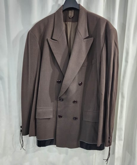 1991aw yohji yamamoto pour homme 6.1THEMEN レザー切替えダブルジャケット (yj-003)