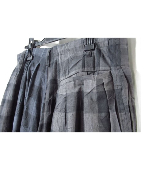 19aw yohji yamamoto pour homme コットン 切替えデザイン チェックパンツ（HC-P69-817）