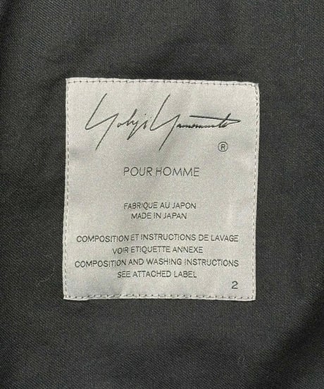 2023SS yohji yamamoto pour homme ダブルジップブルゾン（HZ-Y01-002）