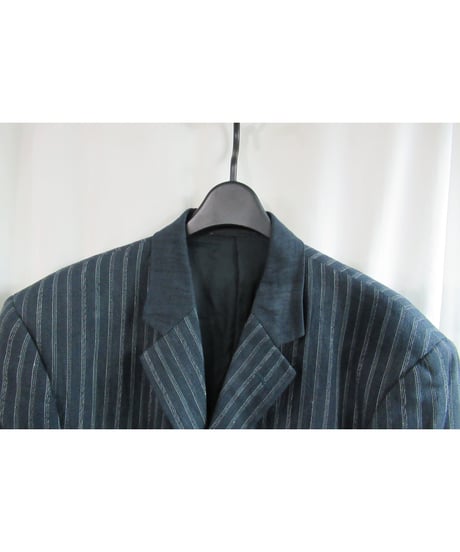 80’s COMME des GARCONS HOMME vintage 襟切替え ストライプジャケット HJ-02025M