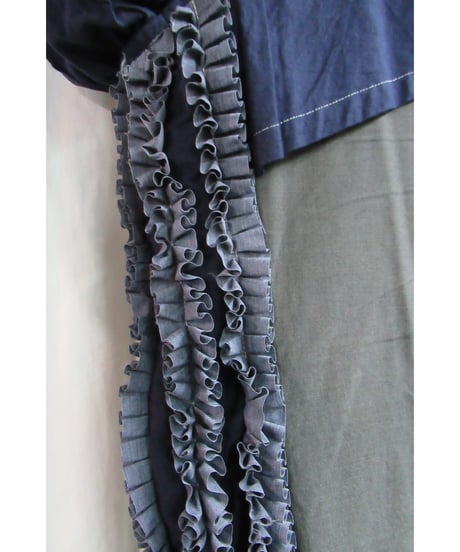 AD1998 COMME des GARCONS HOMME PLUS 製品染め フリルジャケットセットアップ PJ-10035S