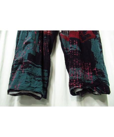 SAMPLE 16aw BLACK Scandal yohji yamamoto pour homme プリントデザインパンツ（HR-P46-840）