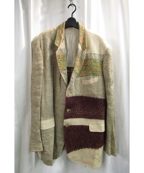 レア 94ss yohji yamamoto pour homme vintage SAMPLE 素材切替えデザインジャケット（J08-909-1M）