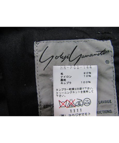 16aw yohji yamamoto POUR HOMME REPLICA  ファスナーホールデザインパンツ HR-P68-144