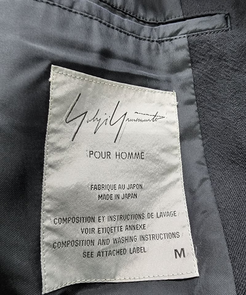 95AW yohji yamamoto pour homme 黒 4釦シンプルジャケット ( 95AW yohji yamamoto pour homme 黒 4釦シンプルジャケット (