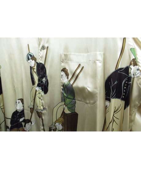 激レア 95aw yohji yamamoto pour homme vintage オリジナル 鹿鳴館 プリントブラウス（HE-B02-820）
