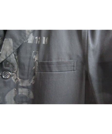 AD2001 COMME des GARCONS HOMME PLUS 黒 顔料 ロゴプリントセットアップ PE-J101