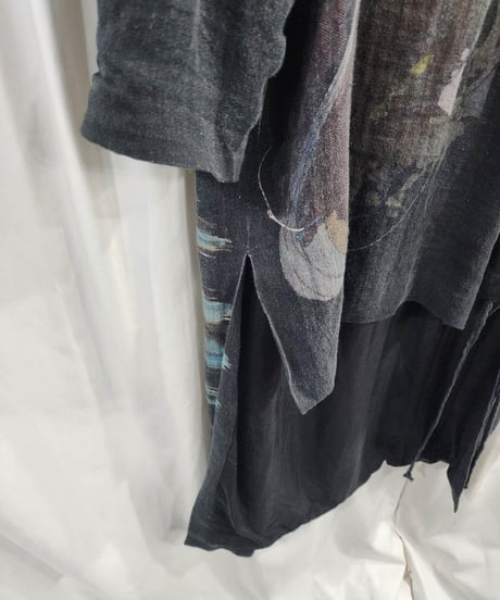 2020ss yohji yamamoto pour homme 麻 デザインロングブラウス(HN-B28-801)