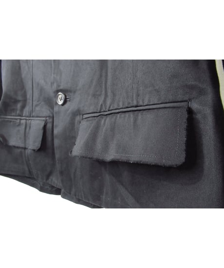 03ss yohji yamamoto femme 切りっぱなし ステッチデザイン コットンジャケット（FQ-J13-045）
