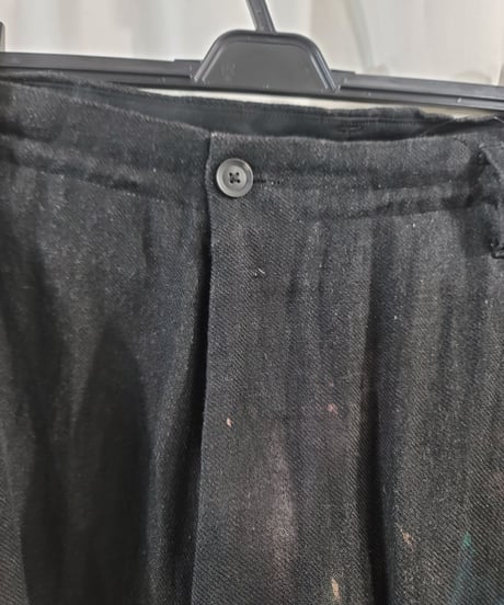 2020ss yohji yamamoto pour homme 麻 プリントパンツ(HN-P38-803)