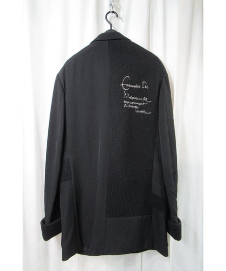 07aw yohji yamamoto pour homme ロゴ メッセージデザイン ニット切り替えジャケット（HX-J35-101）