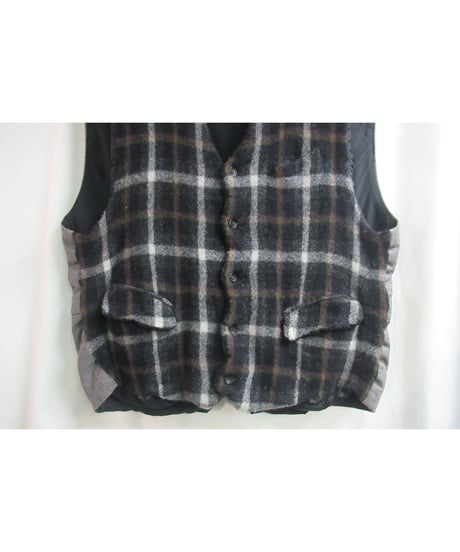 AD1994 COMME des GARCONS HOMME PLUS 縮絨 タータンチェックベスト PV-040020