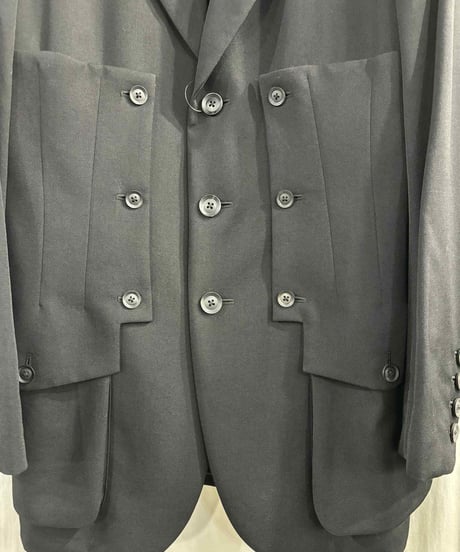 美品 2021AW yohji yamamoto pour homme フラシ胸あて釦止めジャケット（HX-J15-100）
