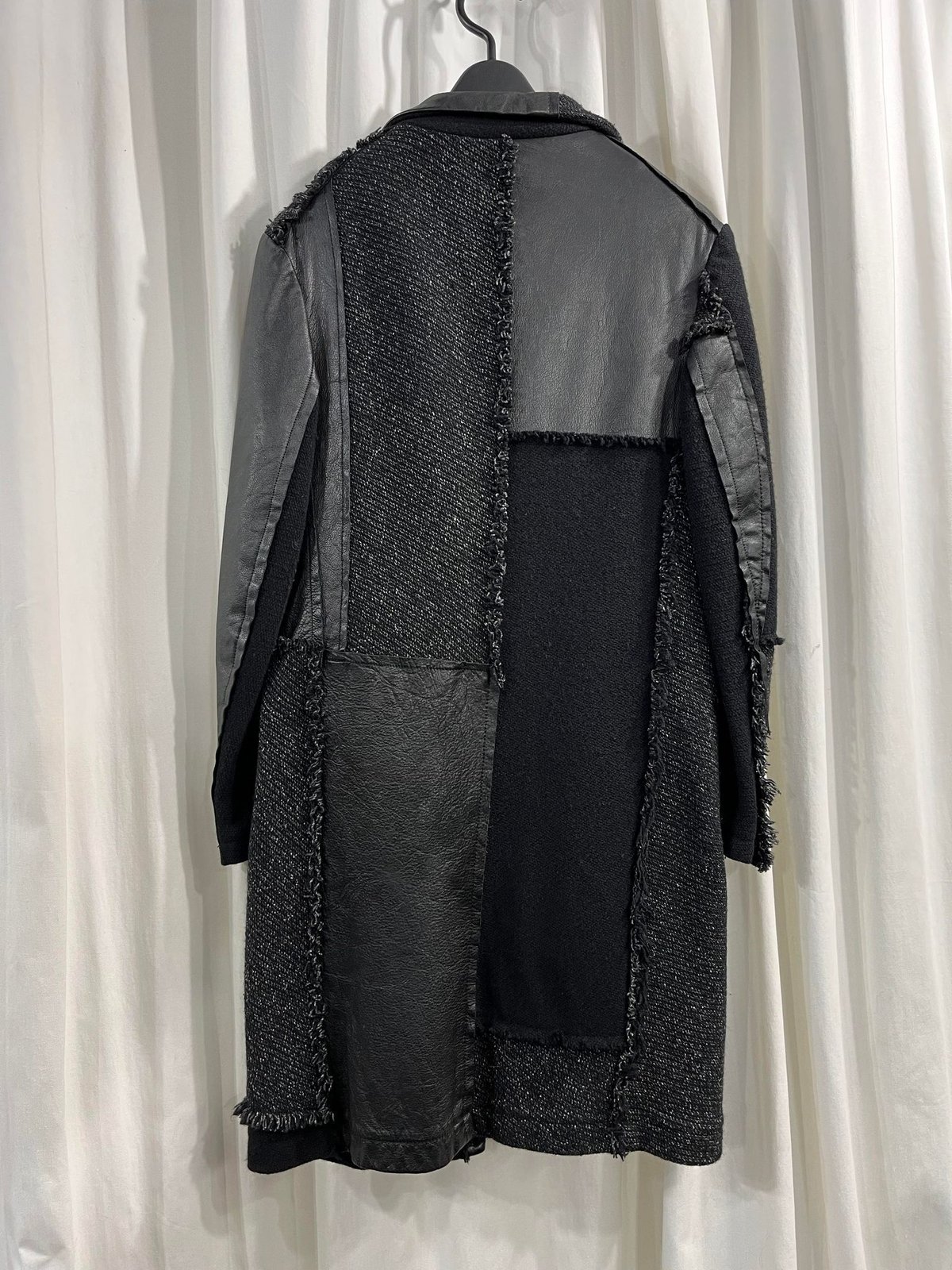 【美品】Y's レザー　パッチワークジャケット　ブラック Y's yohji yamamoto レザーパッチワークジャケット（YB-J15-800