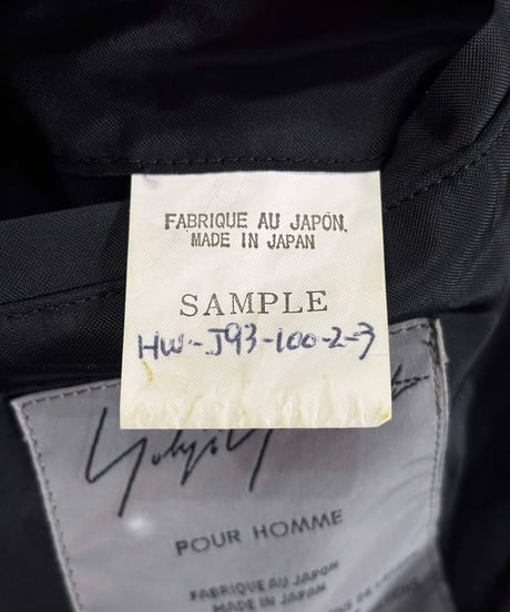 2018SS yohji yamamoto pour homme SAMPLE ファスナージャケット（HW-J93-100）