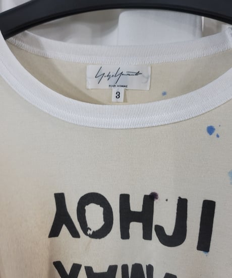 2008AW yohji yamamoto pour homme ヨウジロゴ入り袖切り替えカットソー　HM-T12-963