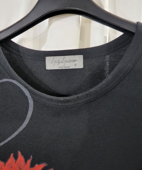 2022ss yohji yamamoto pour homme 黒 花柄プリントカットソー （HG-T68-278)