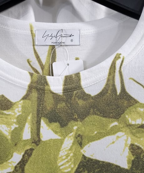 未使用 2022ss yohji yamamoto pour homme ロゴ入りフラワープリントカットソー　（HG-T30-278)