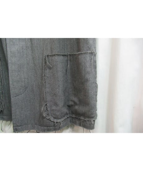 AD1994 COMME des GARCONS HOMME PLUS グレー 縮絨期 切りっぱなしハーフコート PC-040020