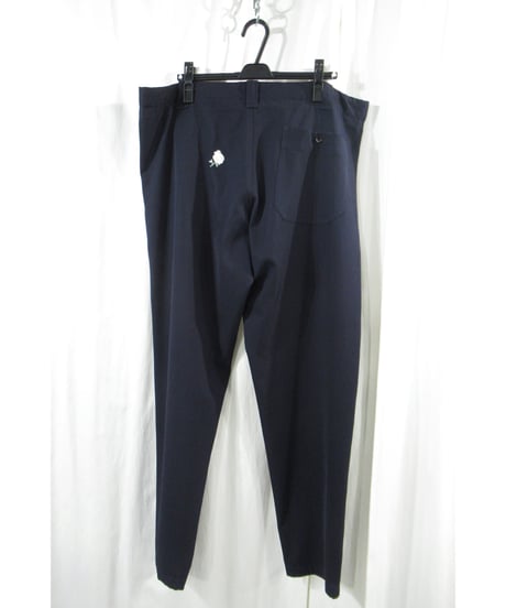 93ss yohji yamamoto pour homme vintage 刺繡デザイン 紺 テーパードパンツ（HO-P15-100）