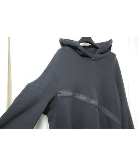 SAMPLE B yohji yamamoto +noir ファスナー スリーブデザイン フーテッドロングカットソー（NV-T65-077）
