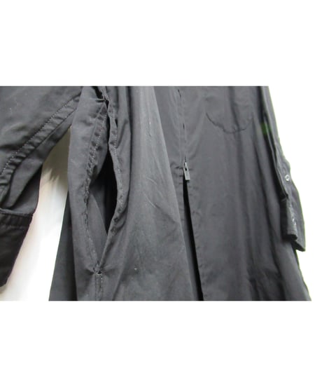 20ss yohji yamamoto pour homme スタンドカラー ダブルファスナーデザイン ロングブラウス（HN-B05-001）