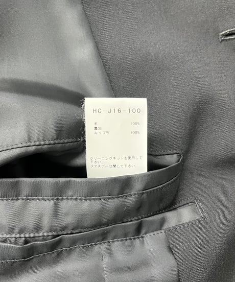 2019AW yohji yamamoto pour homme ファスナーデザイン アシメトリーロングジャケット（HC-J16-100-2）