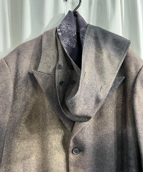 2022AW yohji yamamot pour homme ストール付きロングジャケット（HE-J40-168）