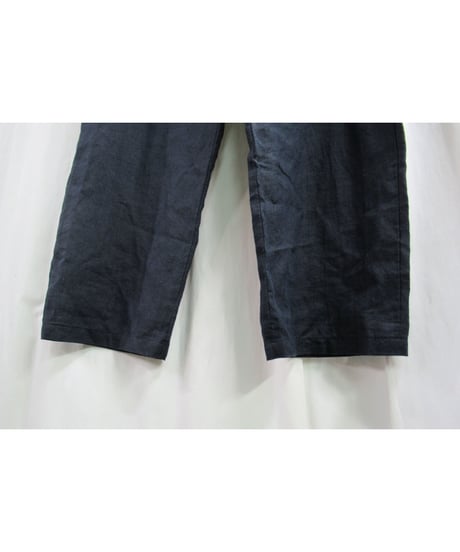 14ss yohji yamamoto pour homme 麻 紺 シンプルワイドパンツ（HG-P05-300）