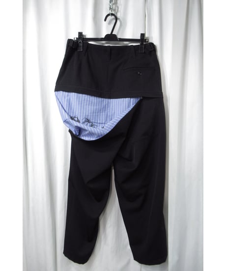 17aw yohji yamamoto pour homme デザインテーパードパンツ（HK-P42-100）
