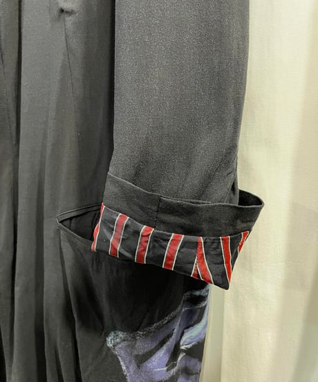 2019SS yohji yamamoto pour homme 花プリントWジップアップロングジャケット（HH-J25-233）