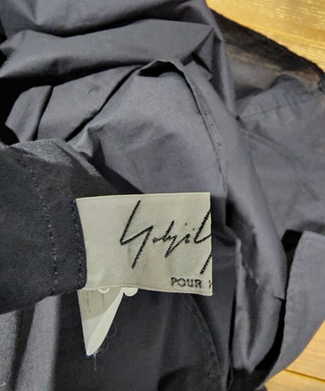 2019ss yohji yamamoto pour homme 黒 切替えシャツジャケット(HH-B95-037)
