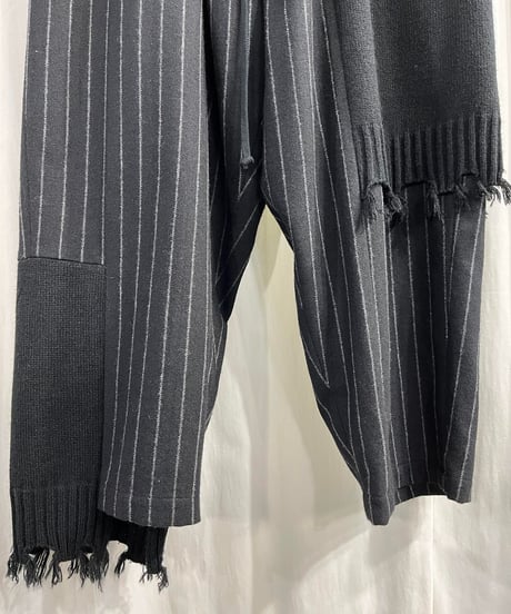 S'YTE yohji yamamoto ダメージニット切替ストライプパンツ（UV-P78-824）