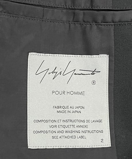 2021AW yohji yamamoto pour homme 右脇ファスナー開きジャケット（HX-J13-100）