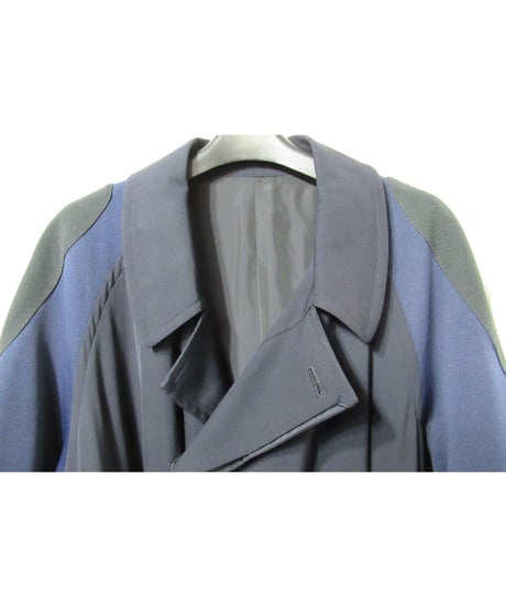98ss yohji yamamoto pour homme vintage 袖ジャージ切替えデザインコート 紺（HJ-C01-812）