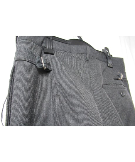 95aw yohji yamamoto pour homme vintage 鹿鳴館期 グレーストライプダメージ加工セットアップ（HE-J64-119）