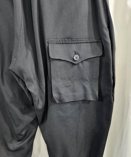 2017ss yohji yamamoto pour homme 黒 ミリタリーデザインパンツ (HD-P77-100)
