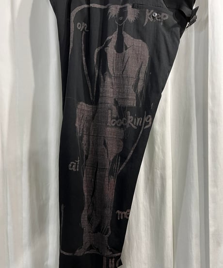 2017SS yohji yamamoto pour homme プリントサスペンダーパンツ（HD-P92-818）