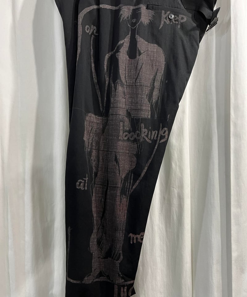 2017SS yohji yamamoto pour homme プリントサスペンダーパンツ（