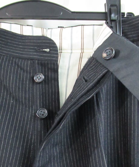 95aw yohji yamamoto pour homme vintage 鹿鳴館期 グレーストライプダメージ加工セットアップ HE-J70-120