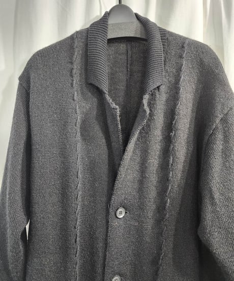 2020aw yohji yamamoto pour homme 黒 デザインニット  (HR-K74-193)